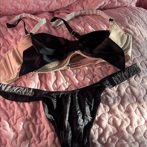 Black and Cream Lingerie Set